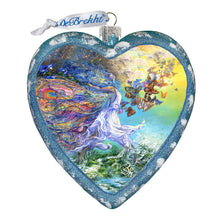 Load image into Gallery viewer, Butterfly Fairy Heart Glass Ornament Limited Edition by Josephine Wall - Christmas Decor - 738-409-JW