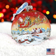 Load image into Gallery viewer, Up-Up and Away Red Glass Ornament Limited Edition by G. DeBrekht - Christmas Santa Snowman Decor - 73842R