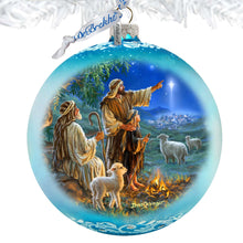 Load image into Gallery viewer, Shepherds Keeping Watch Lg Glass Ornament by D. Gelsinger - Nativity Holiday Decor - 73954