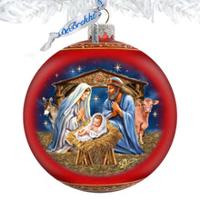 Load image into Gallery viewer, From Stable to Savior Lg Glass Ornament by G.Debrekht - Nativity Holiday Decor - 73956