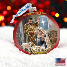 Load image into Gallery viewer, A Star Is Born Glass Ornament Limited Edition by G. DeBrekht - Nativity Holiday Decor - 73909