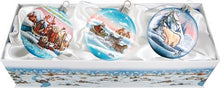 Load image into Gallery viewer, Arctic Glass Ornament Set of 3 by G. DeBrekht - Wildlife Holiday Decor - 73420-B3