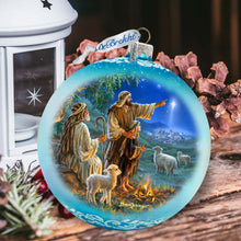 Load image into Gallery viewer, Shepherds Keeping Watch Lg Glass Ornament by D. Gelsinger - Nativity Holiday Decor - 73954