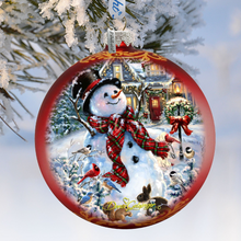 Load image into Gallery viewer, An Old-Fashioned Christmas Glass Ornament Limited Edition by D. Gelsinger - Christmas Santa Snowman Decor - 73893-1563