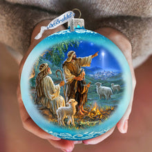 Load image into Gallery viewer, Shepherds Keeping Watch Lg Glass Ornament by D. Gelsinger - Nativity Holiday Decor - 73954
