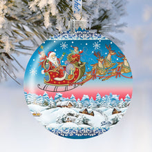 Load image into Gallery viewer, Up-Up Away Ball Glass Ornament Limited Edition by G. DeBrekht - Christmas Santa Snowman Decor - 73842