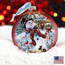 Load image into Gallery viewer, An Old-Fashioned Christmas Glass Ornament Limited Edition by D. Gelsinger - Christmas Santa Snowman Decor - 73893-1563