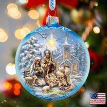Load image into Gallery viewer, Nativity at the Chapel Glass Ornament Limited Edition by D. Gelsinger - Nativity Holiday Decor - 73895-1606