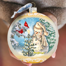 Load image into Gallery viewer, Glowing Snowman Lg Glass Ornament in Gold by Gelsinger - Christmas Decor - 73926G-DG