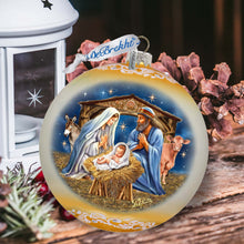 Load image into Gallery viewer, From Stable to Savior Lg Glass Ornament by G.Debrekht - Nativity Holiday Decor - 73956G