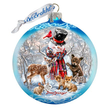 Load image into Gallery viewer, Frosty and His Forest Friends Glass Ornament Limited Edition by G. DeBrekht - Christmas Decor - 73908-DG