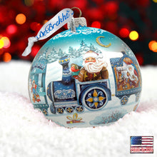 Load image into Gallery viewer, Express Train Ball Glass Ornament Limited Edition by G. DeBrekht - Christmas Santa Snowman Decor - 73873B