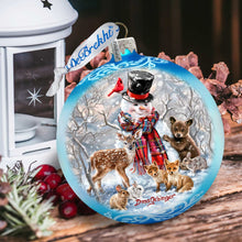 Load image into Gallery viewer, Frosty and His Forest Friends Glass Ornament Limited Edition by G. DeBrekht - Christmas Decor - 73908-DG