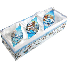 Load image into Gallery viewer, Classical Drops Glass Ornament Set of 3 by G. DeBrekht - Christmas Decor - 74121-B3
