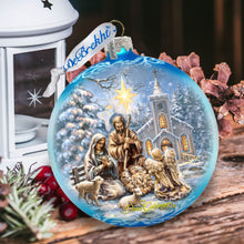 Load image into Gallery viewer, Nativity at the Chapel Glass Ornament Limited Edition by D. Gelsinger - Nativity Holiday Decor - 73895-1606