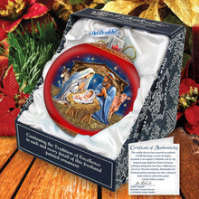 Load image into Gallery viewer, From Stable to Savior Lg Glass Ornament by G.Debrekht - Nativity Holiday Decor - 73956