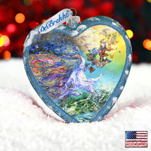Load image into Gallery viewer, Butterfly Fairy Heart Glass Ornament Limited Edition by Josephine Wall - Christmas Decor - 738-409-JW
