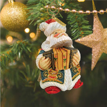 Load image into Gallery viewer, Accordion Santa Sculpted Hand-Painted Christmas Figurine by G. Debrekht - Snowman Decor
