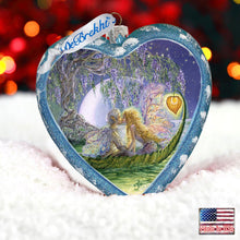 Load image into Gallery viewer, Wisteria Moon Heart Glass Ornament Limited Edition by Josephine Wall - Coastal Holiday Décor - 738-411-JW