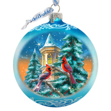 Load image into Gallery viewer, Cardinal Night Serenade Lg Glass Ornament by G.Debrekht Wildlife Holiday Décor - 73963