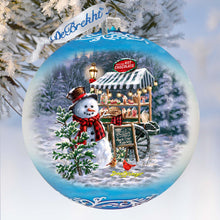 Load image into Gallery viewer, Hot Cocoa Magic - Frosty Fun Lg Glass Ornament by D. Gelsinger - Christmas Santa Snowman Decor - 73935-DG
