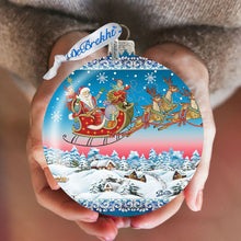 Load image into Gallery viewer, Up-Up Away Ball Glass Ornament Limited Edition by G. DeBrekht - Christmas Santa Snowman Decor - 73842