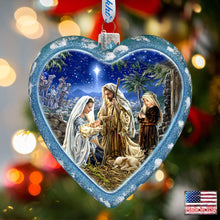 Load image into Gallery viewer, Holy Family Glass Ornament Limited Edition by D. Gelsinger - Nativity Holiday Decor - 738-101-DG