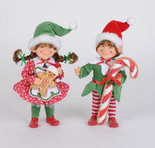 Load image into Gallery viewer, Karen Didion Originals CC09-26 Red Polka Dot Candy Cane Elf Set