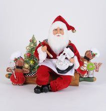 Load image into Gallery viewer, Karen Didion Originals SC-50 Lighted Rolling Out Christmas Santa