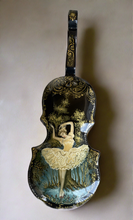 Load image into Gallery viewer, Russian Lacquer Box Violin Shape w/Ballerina Media 1 of 2