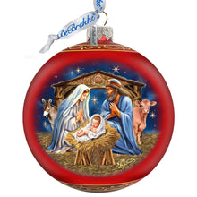 Load image into Gallery viewer, From Stable to Savior Lg Glass Ornament by G.Debrekht - Nativity Holiday Decor - 73956