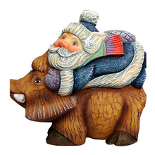 Load image into Gallery viewer, Santa On Boar Sculpted Hand-Painted Christmas Ornament by G. DeBrekht - Christmas Santa Snowman Decor - 63144