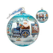 Load image into Gallery viewer, Express Train Ball Glass Ornament Limited Edition by G. DeBrekht - Christmas Santa Snowman Decor - 73873B