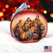 Load image into Gallery viewer, Nostalgic Family Nativity Glass Ornament Limited Edition by G. DeBrekht - Nativity Holiday Decor - 73881R