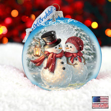 Load image into Gallery viewer, Snow Much in Love Glass Ornament Limited Edition by D. Gelsinger - Christmas Santa Snowman Decor - 73889-1708