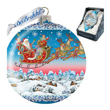 Load image into Gallery viewer, Up-Up Away Ball Glass Ornament Limited Edition by G. DeBrekht - Christmas Santa Snowman Decor - 73842