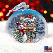 Load image into Gallery viewer, Hot Cocoa Magic - Frosty Fun Lg Glass Ornament by D. Gelsinger - Christmas Santa Snowman Decor - 73935-DG