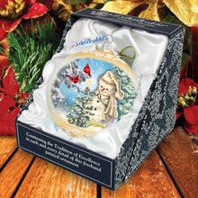 Load image into Gallery viewer, Glowing Snowman Lg Glass Ornament in Gold by Gelsinger - Christmas Decor - 73926G-DG