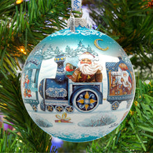 Load image into Gallery viewer, Express Train Ball Glass Ornament Limited Edition by G. DeBrekht - Christmas Santa Snowman Decor - 73873B