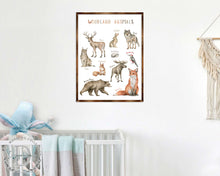 Load image into Gallery viewer, Woodland Animals Kids Room Decor - Montessori Wooden Poster - Homeschool I Educational Poster - Classroom Decor - Playroom Art - 310220
