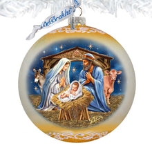 Load image into Gallery viewer, From Stable to Savior Lg Glass Ornament by G.Debrekht - Nativity Holiday Decor - 73956G