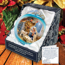 Load image into Gallery viewer, A Child is Born - Nativity Scene Large Glass Ornament by Art by D. Gelsinger- Nativity Holiday Decor - 73951
