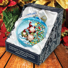 Load image into Gallery viewer, Reaching High Dwarfs Lg Glass Ornament in Blue by Gelsinger - Christmas Decor - 73927B-DG