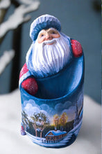 Load image into Gallery viewer, g debrekht carved russian santa- red coat with front sack