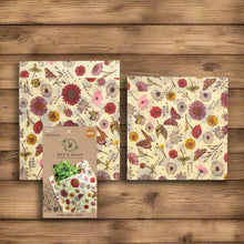 Load image into Gallery viewer, bee's wrap  vegan magic meadow produce bag 2 pack