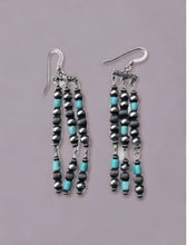 Load image into Gallery viewer, hand crafted dry creek turquoise necklace and earring set
