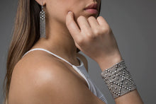 Load image into Gallery viewer, sg liquid metal b26-as antique silver bracelet by sergio gutierrez 3" x 7.5"