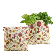 Load image into Gallery viewer, bee's wrap  vegan magic meadow produce bag 2 pack