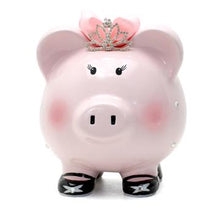 Load image into Gallery viewer, child to cherish pink princess pig piggy bank