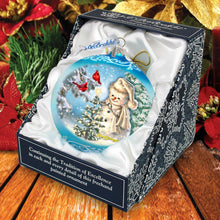 Load image into Gallery viewer, Glowing Snowman Lg Glass Ornament in Blue by Gelsinger - Christmas Decor - 73926B-DG
